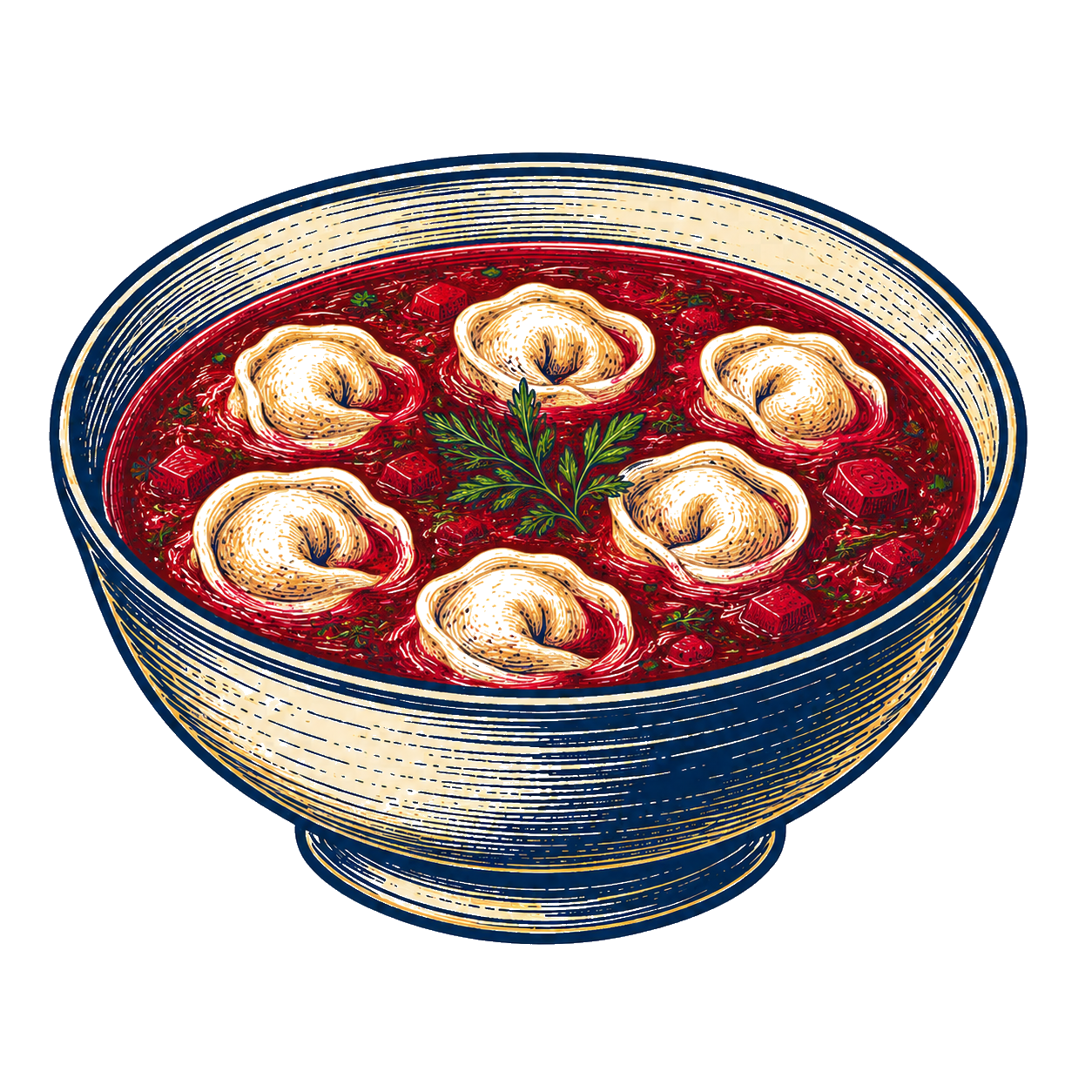 Pielmieni w barszczu